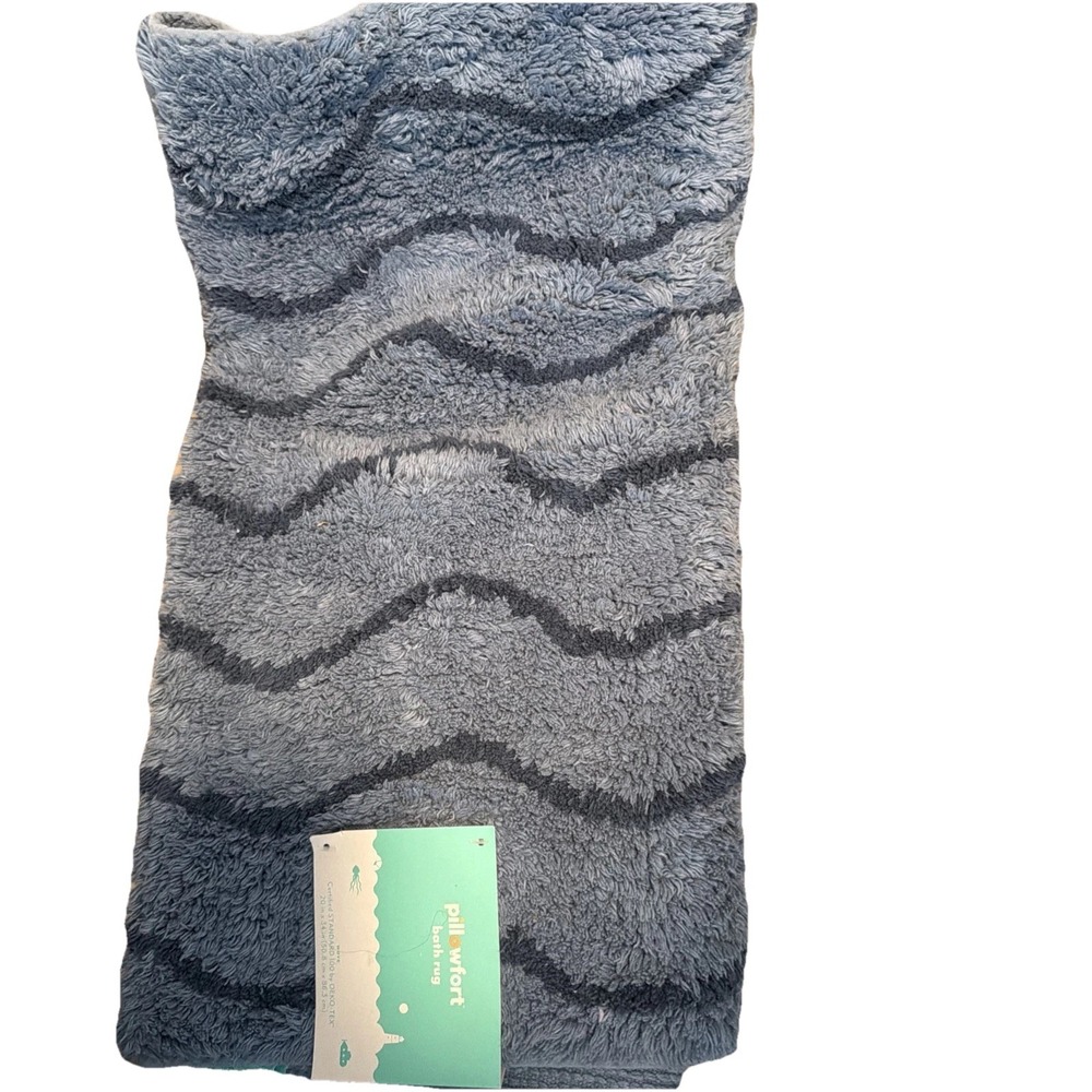 Pillow Fort Bath Wavy Pattern Rug Soft Mat Bathroom 20IN by 34IN 100% cotton